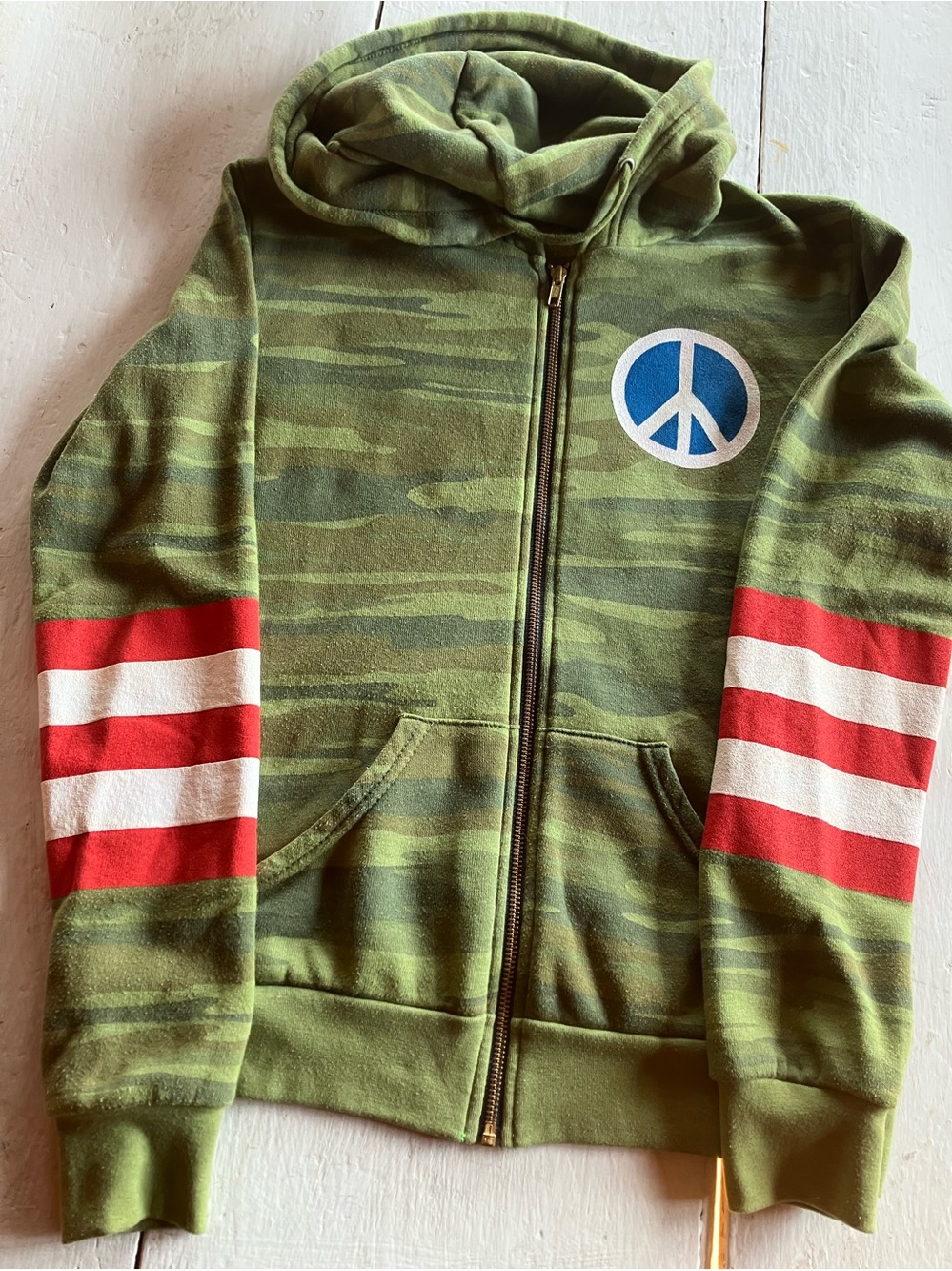 Rare Aviator Nation Peace Warrior camo hoodie small S